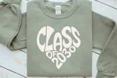 Class of 2030 SVG PNG | Heart Graduation Cut File | Senior Product Image 4