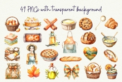Cozy Fall Baking Watercolor Clipart Bundle Product Image 2