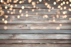 Christmas Wooden Background, Christmas Lights Background Product Image 1