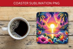 square coaster - tropical beach Product Image 1