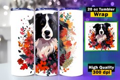 Cute Dog Tumbler Sublimation, 20 oz Skinny Tumbler Wrap Product Image 1