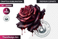 Moody Rose Gold &amp; Mauve Flowers PNG, Dark Romance Clipart Product Image 1