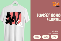 Sunset Boho Floral Monogram Product Image 1