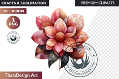 Pink Rose Gold flower Clipart, Abstract Flowers Wedding PNG Product Image 1
