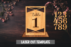 Table Number Wooden Stand SVG Laser Cut Product Image 1