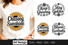 Chasing Sunshine Positive Quote SVG PNG Product Image 1