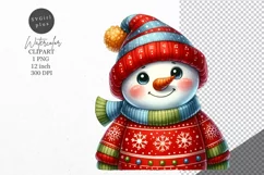 Christmas clipart, Snowman clipart, Winter sublimation Product Image 1