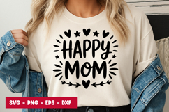 Happy Mom Quote Typography SVG PNG Product Image 1