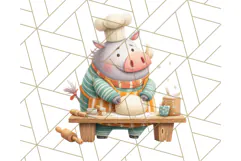 Cozy Safari Baking Animals PNG, Cute Jungle Kitchen Art Product Image 2