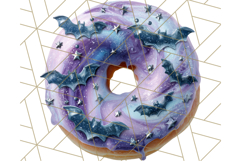 Realistic Halloween Donut Clipart PNG, Spooky Cute Sweets Product Image 2