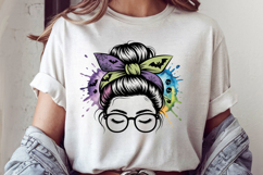 Cute messy bun clipart sublimation design Product Image 1