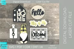 Guest room Tiered Tray Glowforge Laser cut svg Product Image 2