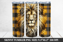 Lion Skinny Tumbler 20oz Wrap Design, Animal Tumbler Wrap Product Image 1