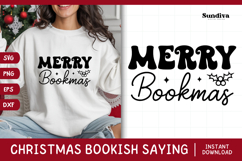 Christmas Bookish Quote SVG | Merry Bookmas Product Image 1