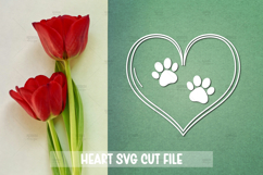 8 Paws Hearts SVG Cut File, Heart Vinyl Decal SVG Product Image 6