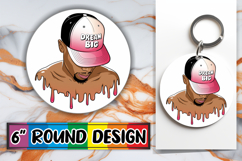 Whimsical Car Coaster Round, Afro Mam Product Image 1