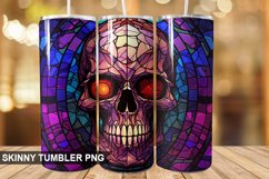 Stained Glass Halloween Skull | Skull 20 oz Skinny Tumbler Product Image 1