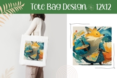 Cartoon Fox Tote Bag, Animals Tote Bag Design, Fox PNG Product Image 1