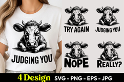 Judging Cow Nope Really SVG PNG Product Image 1