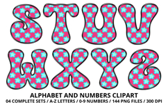 Summer Alphabet &amp; Numbers PNG Clipart Doodle Letters 300 DPI Product Image 4