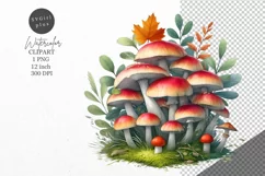 Autumn clipart, Mushrooms clipart, Woodland Product Image 1