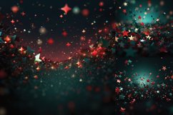 Red green Christmas bokeh star background digital papers Product Image 2
