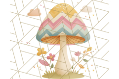 Dreamy Patterned Mushroom Clipart PNG, Forest Elements Png Product Image 2