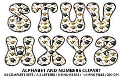 Graduation Alphabet png clipart, graduation letters doodle Product Image 4