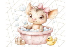 Safari Animal Babies in Bubble Baths, Cute Jungle Animal PNG Product Image 4