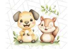Cute Animal Friends Clipart PNG, Whimsical Spring Animal Duo Product Image 2