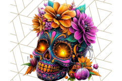 Bright Sugar Skull PNG Clipart, Halloween Colorful Skull Png Product Image 2