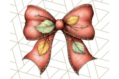 Fall Bow Clipart, Autumn Hair Bows PNG, Fall Ribbon Png Product Image 2