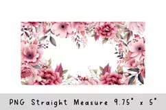 Pink flower glass can wrap, Watercolor flowers sublimation Product Image 2