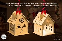 Christmas Houses Gift Box Bundle | Laser Cut | Glowforge Product Image 3