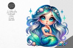 Mermaid clipart, Fantasy clipart, Nursery clipart Product Image 1