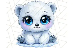 Arctic Animals Kawaii Clipart PNG, Cute Polar Creatures Art Product Image 2