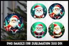 Santa Claus Christmas Round Ornament Sublimation Product Image 1