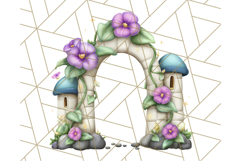 Princess Castle Clipart PNG, Enchanted Garden Artwork Product Image 2