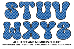 Mermaid Scales Alphabet Letters &amp; Numbers Clipart PNG 300DPI Product Image 4