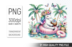 Summer Animals Clipart PNG Bundle, Tropical Summer Animals Product Image 11