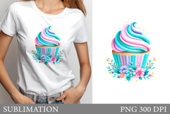 Cupcake T-Shirt Design. Cupcake Sublimation Product Image 1