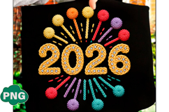 Happy New Year 2026 Png, Colourful PNG Product Image 1