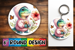 Timeless Keychain Round Style PNG, Dino Product Image 1