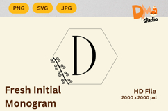 Fresh Initial Monogram - Modern Botanical Letters Product Image 1