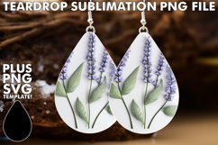 Summer Glitter Bloom Teardrop Earring Sublimation Product Image 1