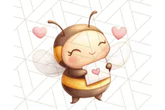 Adorable Bee Clipart PNG, Kawaii Bumblebee Illustrations Product Image 2