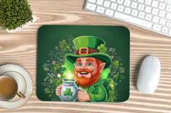 Irish Cheerful Leprechaun Mouse Pad PNG Sublimation Design Product Image 1