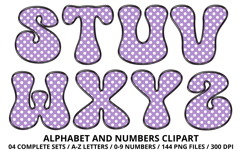 Polka Dots Alphabet Letters &amp; Numbers Clipart PNG 300DPI Product Image 4