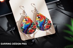 Stained Glass Macaw flowers Earring Design Product Image 1
