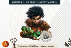 Dark Autumn Fantasy Clipart PNG for RPG Obsidian Ember Grove Product Image 1